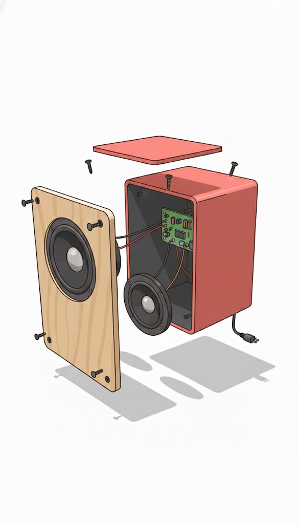 Speaker exploded view showing internals